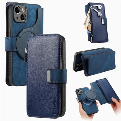 Wallet Split Magnetic Magsafe Flip Case For iPhone 16 17 Pro Max Plus Air Cover