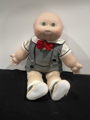 Applause Cabbage Patch Kids Todd 1985 Doll Gray Outfit Red Bow Green Eyes