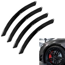 4 PCS Car Wheel Tire Eyebrow Strips, Wheel Arch Protector, Carbon Fiber Black