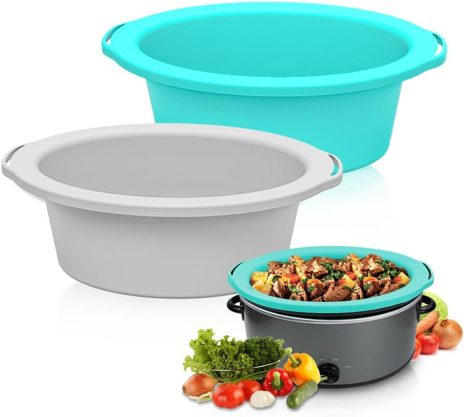 Chefaid Slow Cooker Liners, 100% Silicone Reusable Crock Pot Insert Accessories 