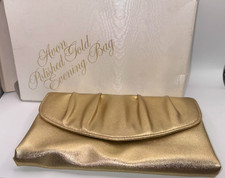 Vintage Unused AVON Polished Gold Evening Bag w/Box