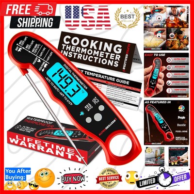 Water-Resistant Instant Read Thermometer - Ideal Kitchen Essential for Cooking