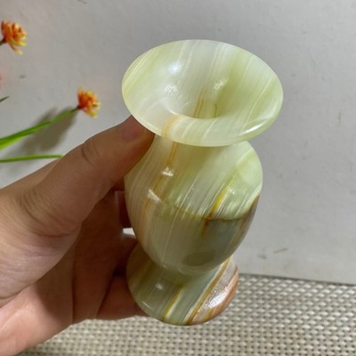 413g  Afghan jade Stone Quartz Crystal Carving vase home decor