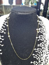 10K Solid Yellow Gold delicate box Chain Necklace 1mm .64grm. 18"