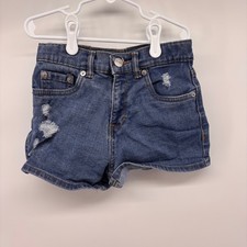 Levis Kids Girls Distressed Denim Jean Shorts Mini Mom Blue Size 8 Regular