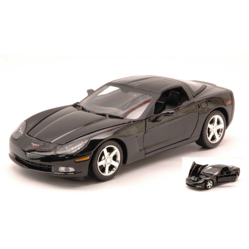 Corvette C6 2005 Black 1:24 Motormax Auto Stradali -D- Neues Modell-image