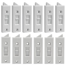 Kyuionty 12 Pcs Window Latch Tilt Locks Latch, Spring-Loaded 12 Pack, White