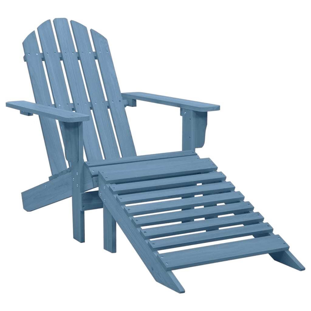 Garden Chair Blue Solid Fir Wood Standard Detachable