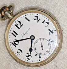 Longines 45mm Diameter Enamel Dial Pocket Watch Original Crystal Lens J510