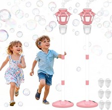 2 Pack Bubble Machine for Kids, Automatic Bubble Blower with Light  Rechargeabl