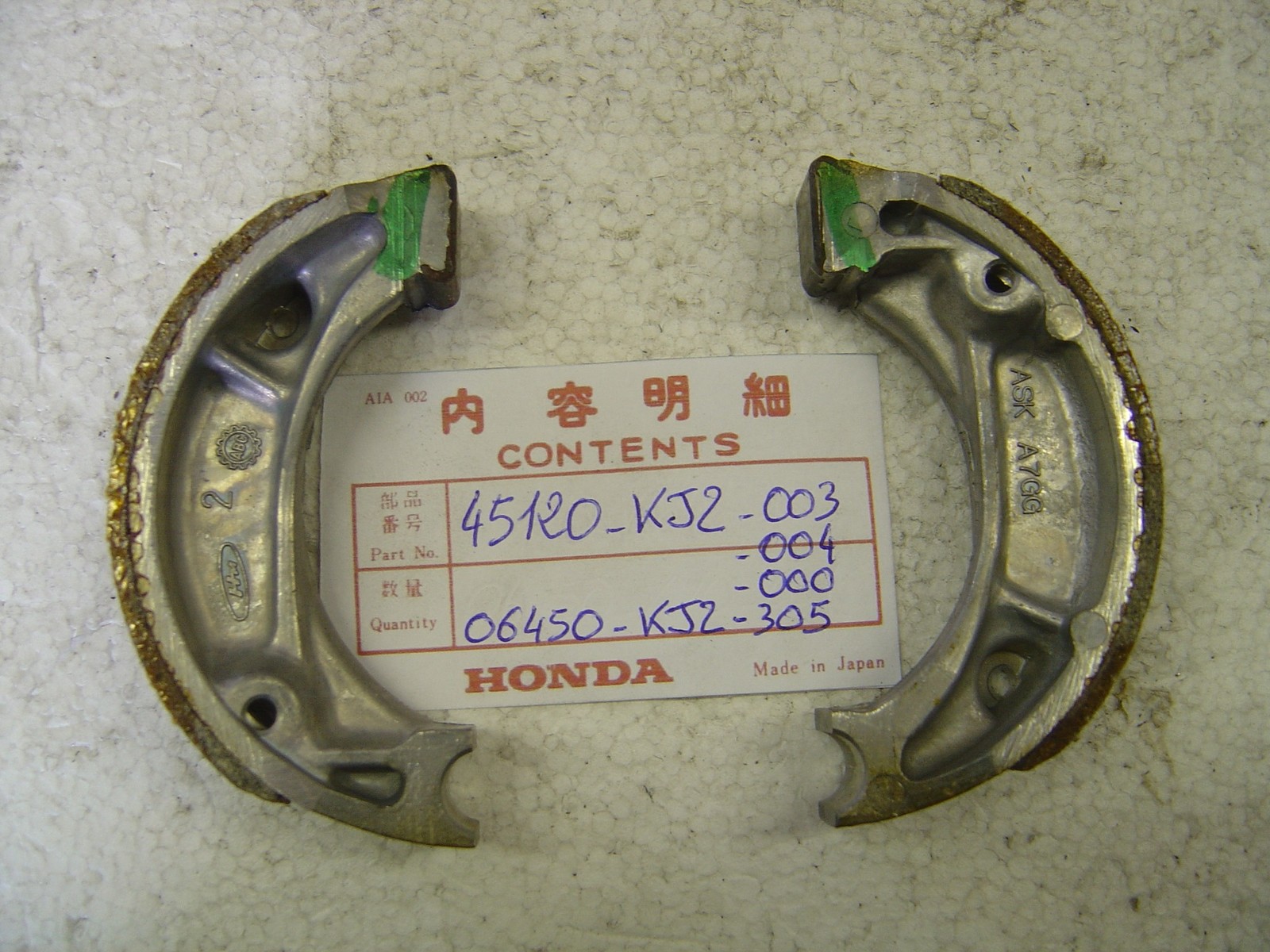 Mâchoires de frein tambour pour moto Honda XR80R et TL125