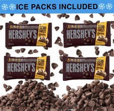 HERSHEY Semi-Sweet Chocolate Baking Chip 4 Pack Pantry Treat Include 2 Ice Packs
