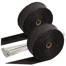 2" x 50' Black Exhaust Header Heat Wrap for Motorcycle Cars Heat Shield with