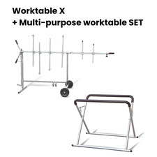 Bodyshop Equipment Set: Rotating Paint Stand + Heavy Duty 250kg Panel Trestle
