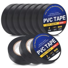 10 Pack Black Electrical Tape  0.70 in x 72ft  Waterproof High Temperature Tape...