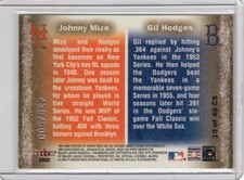 2002 Fleer Platinum Hobby Cornerstones 439/500 Gil Hodges Johnny Mize #18CS HOF