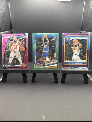 Mitchell Robinson (3)Card Lot Holofoil, Pink Prizm, Green Hyper Knicks Finals 