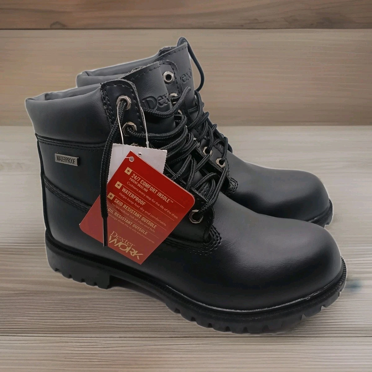 VTG Dexter Campus Boots Black Leather Square Sherpa Lined 7252 USA Men\'s US 12 M Dexter Black Boots for Men for Sale | Shop New & Used Men main image 4