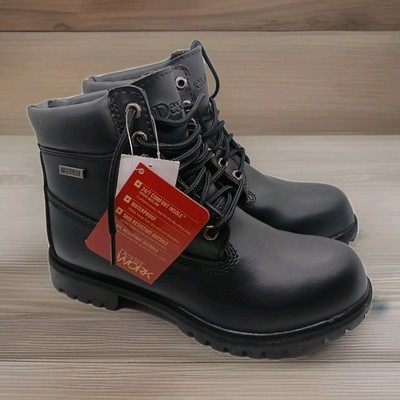 Dexter Waterproof Leather Work Boots Ankle Lace Up Black Men's