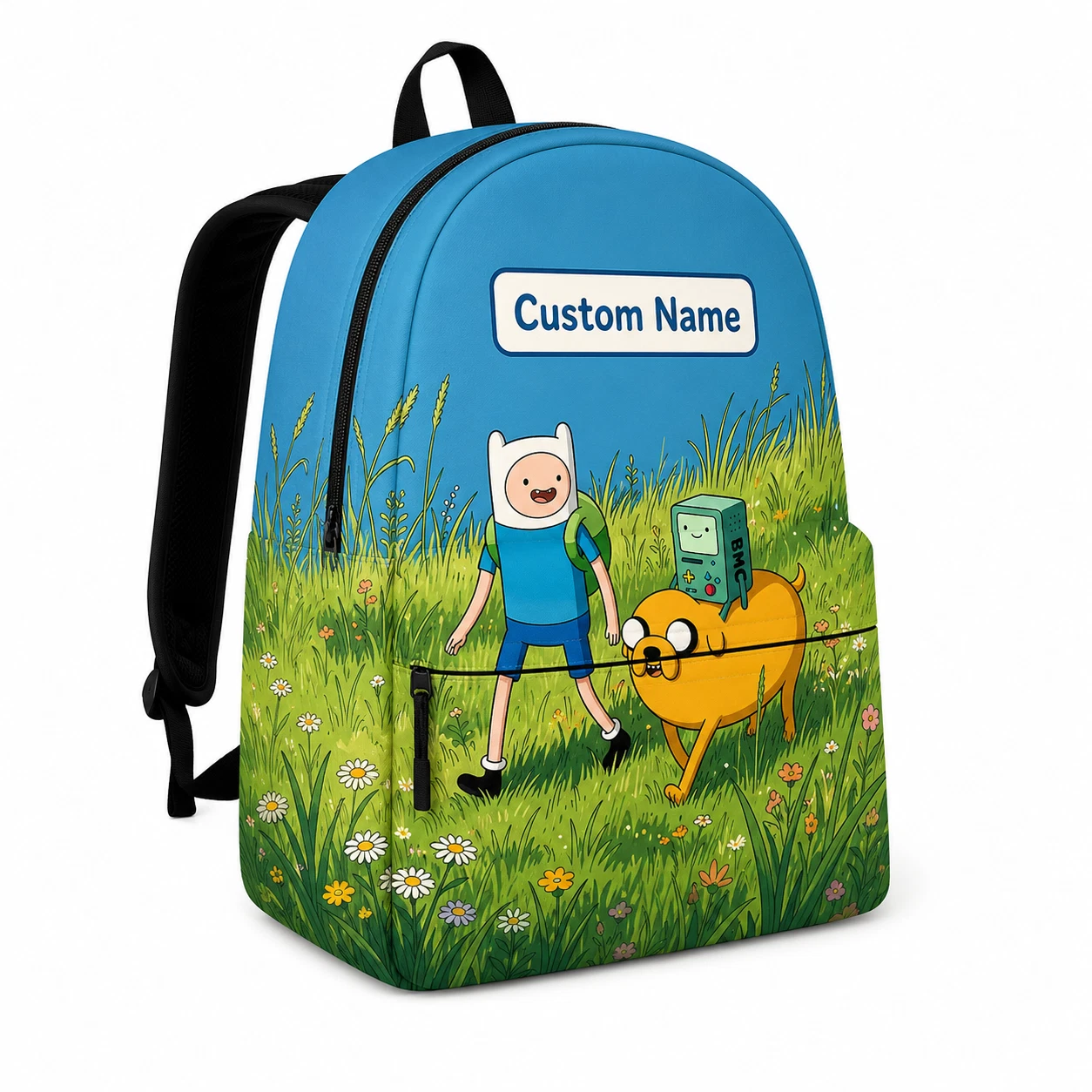 Personalized Kids Cartoon Backpack – Custom Name School Bag – Cute Adventure Gif