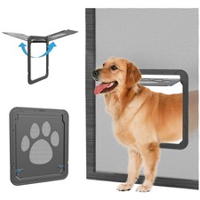 Black Large Pet Door for Sliding Door - Lockable