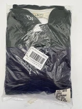 LL Bean Heavy Deadstock VTG 90s Rugby Shirt Sz L Green Navy 100% Cotton Peru