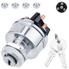 Ignition Switch with Key, Universal Ignition Key Switch, 12V 4 Position Start...