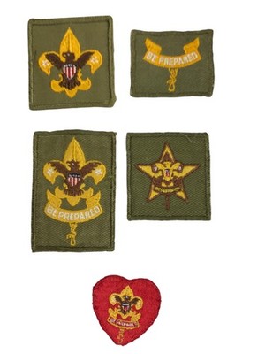 1950s-60s Boy Scouts Complete Rank Set Tenderfoot - Life Patch WORN (WSJ1013)
