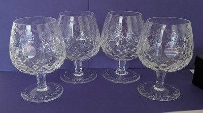 Rogaska Gallia Crystal Tall Brandy Sniffers  5.25'' Glass Goblet Dessert Set of 4