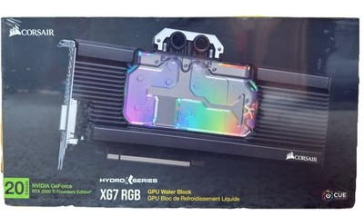 NEW - Corsair XG7 RGB GPU Water Block RTX 2080 Ti FE Black CX-9020005-WW