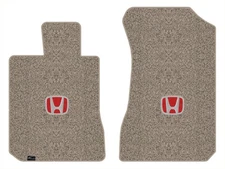 Lloyd Berber Front Carpet Mats for '80-81 Honda Accord w/Red on Black Honda H