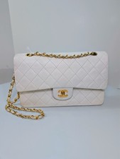 Chanel Rare Vintage White Medium Quilted Lambskin Classic Double Flap Bag