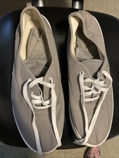 Faded Glory Shoes Lace Up Men's Size 13 Gray Sneakers Canvas Non-Marking Sole