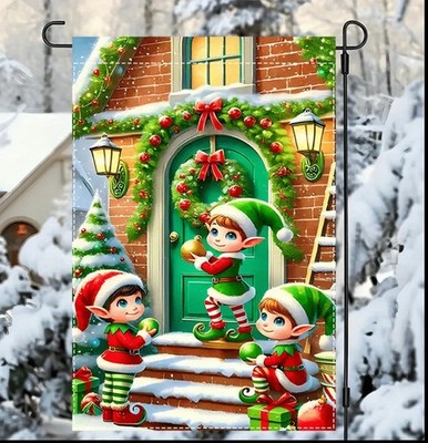 Christmas Elf Garden Flag 12 x 18''