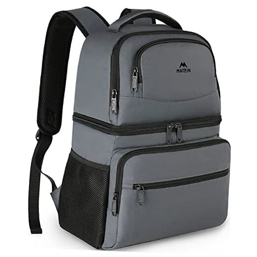 Insulated 26-Can Cooler Backpack for Men in Austere Grey