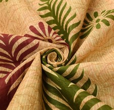 Sushila Vintage Cream Floral Saree Indian 100 Pure Cotton Printed Craft Fabric