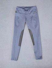 Kerrits Women's Riding Pants Breeches Sz (S) Herringbone Blue Black Knee Patch