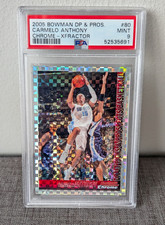 PSA 9 Carmelo Anthony Chrome X-Fractor /150 | 2005 Bowman DP & Pros. #80
