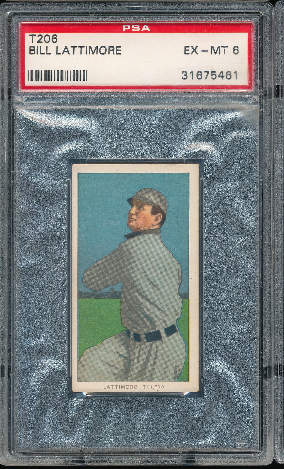 T206 Piedmont 350/25 Bill Lattimore PSA 6 - Toledo