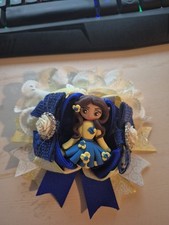Snow White inspired OTT Hair bow 5.5" w/lined clip