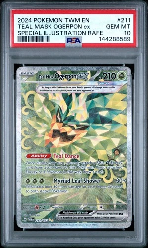 2024 POKEMON TWM EN-TWILIGHT MASQUERADE #211 TEAL MASK OGERPON EX PSA 10