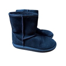Koolaburra by UGG Victoria Boots Kids Black Suede Faux Fur 1019 SIZE 4