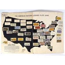 The American Motors License Plate Game 1969 Vintage Educational Map Game