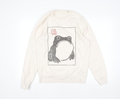 Stanley/Stella Damen Pullover Elfenbein Baumwolle XS Froschmuster Pulli