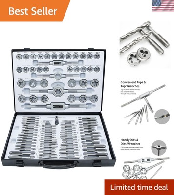110-Piece Metric Tap and Die Set M2-M18 - High-Quality Threading Tools