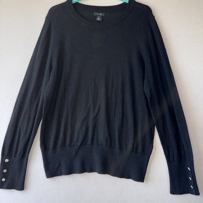 Halogen Women s Black Sweater Buttons Long Sleeve Size XL  NWT
