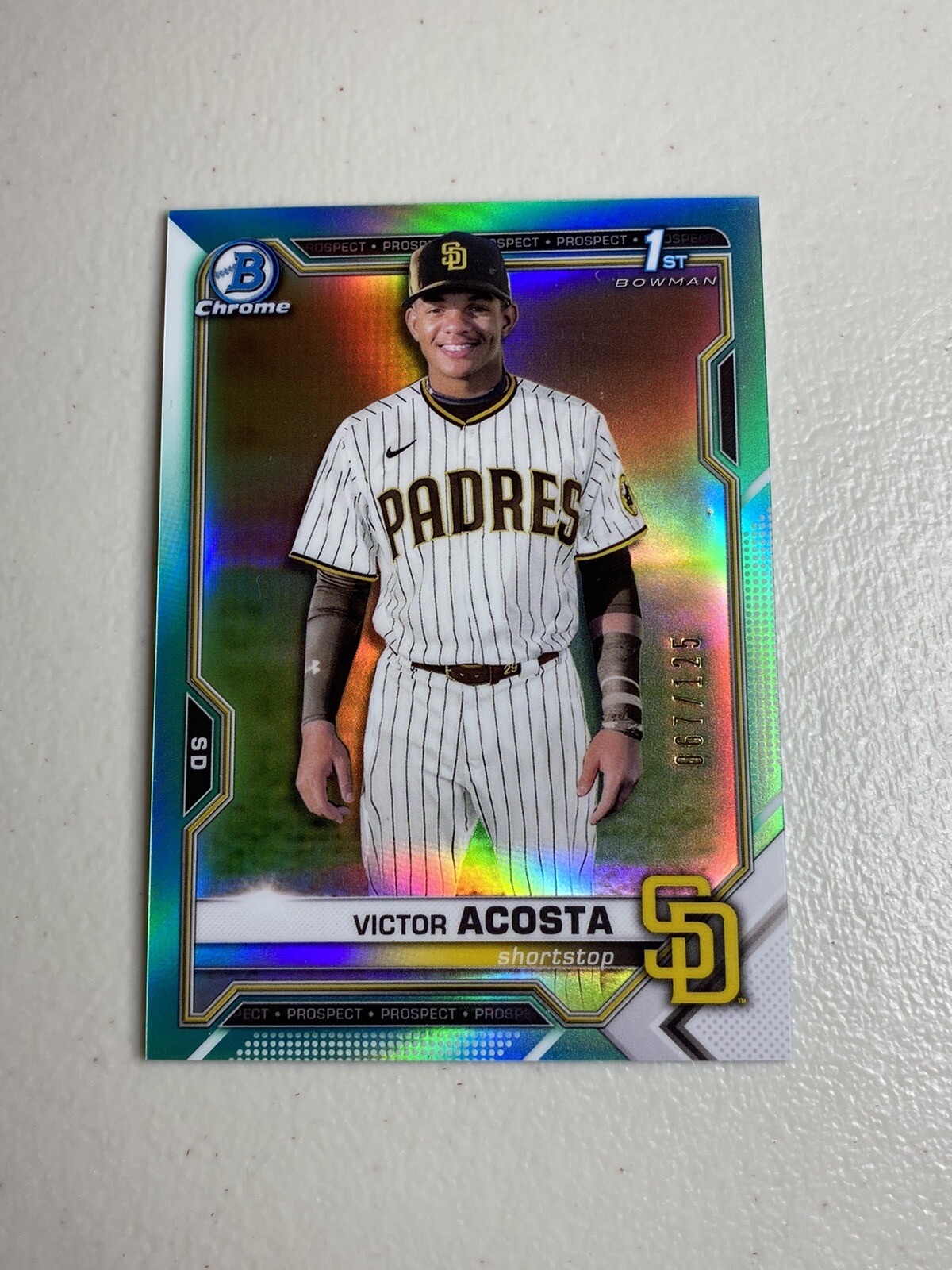 Victor Acosta 2021 Bowman Chrome Prospects 1st #BCP151 Aqua Refractor 67/125