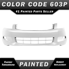 New Painted Nh603p White Front Bumper Cover For 2008-2010 Honda Accord W Fog
