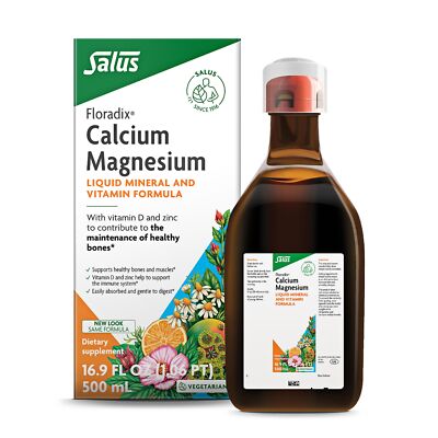 Floradix Calcium Magnesium Liquid Supplement 17 Fl Oz Plant Based Minerals