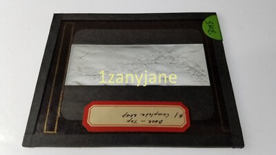 SKE Glass Magic Lantern Slide Photo BACK - TOP #1 COMPLETE MAP